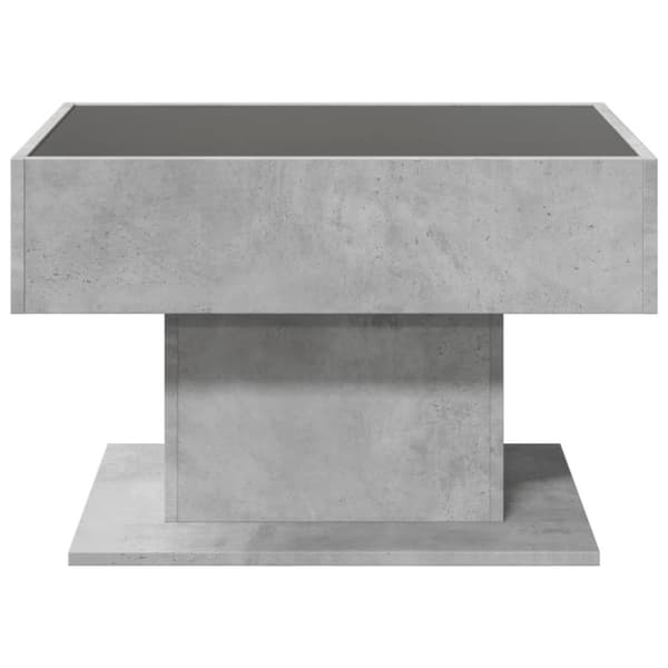 vidaXL Salongbord med LED betonggrå 70x50x45 cm konstruert tre