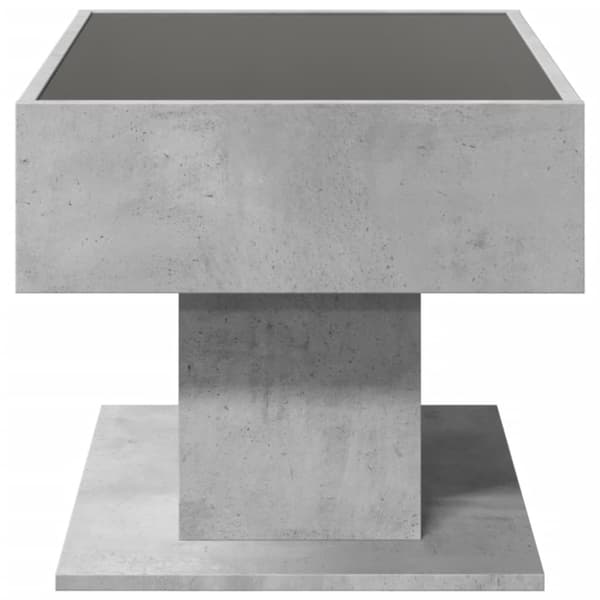 vidaXL Salongbord med LED betonggrå 70x50x45 cm konstruert tre