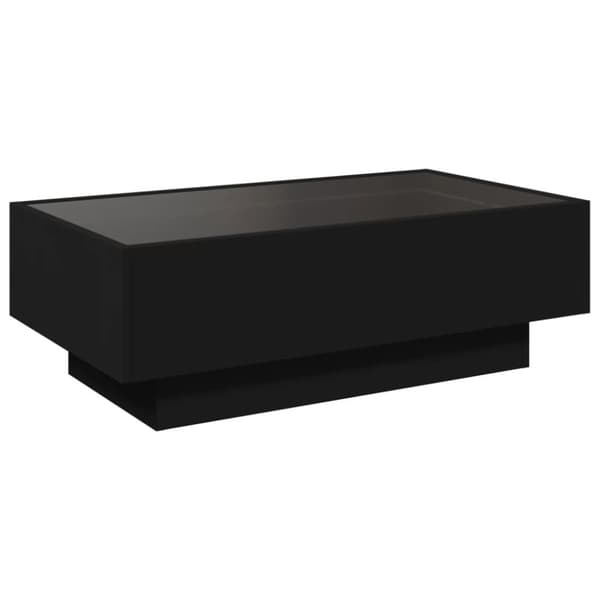vidaXL Salongbord med LED svart 90x50x30 cm konstruert tre