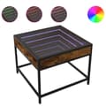 Miniatyrbild 3 av 11: vidaXL Soffbord med Infinity LEDs rökfärgad ek 50x50x41 cm