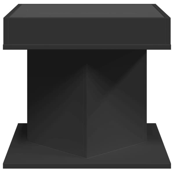 vidaXL Salongbord med LED svart 50x50x45 cm sponplate