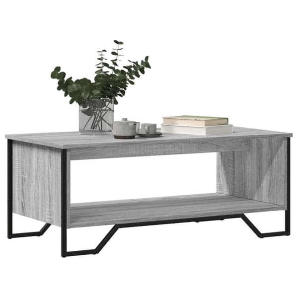 vidaXL Soffbord grå sonoma 100x51x40 cm konstruerat trä