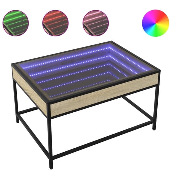 vidaXL Salongbord med Infinity LED sonoma eik 70x50x41 cm