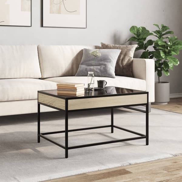 vidaXL Salongbord med Infinity LED sonoma eik 70x50x41 cm