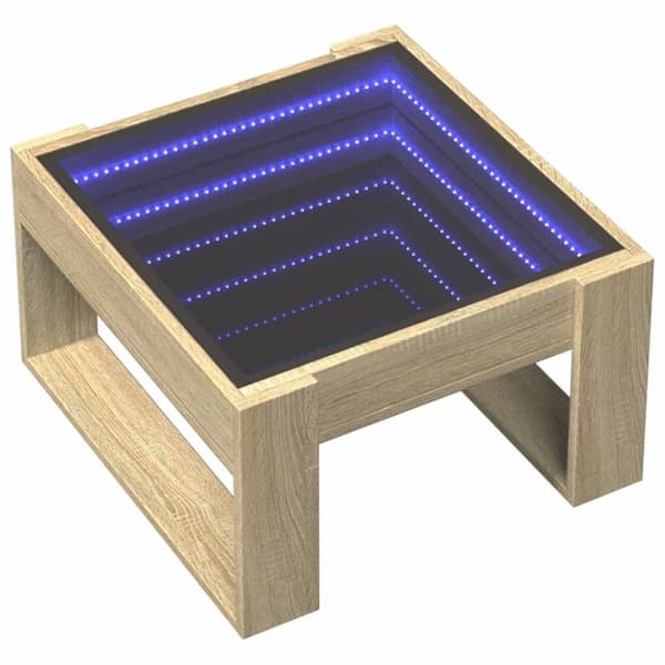 vidaXL Salongbord med Infinity LED sonoma eik 50x53x30 cm