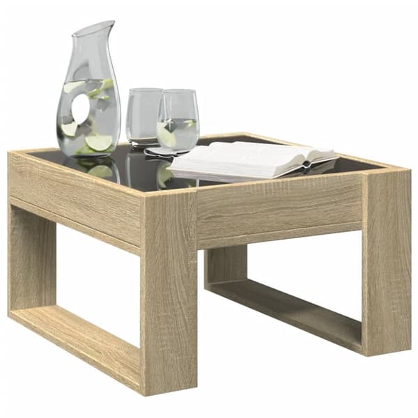 vidaXL Salongbord med Infinity LED sonoma eik 50x53x30 cm