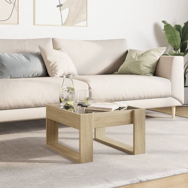 vidaXL sofabord med Infinity LED-lys 50x53x30 cm sonoma-eg
