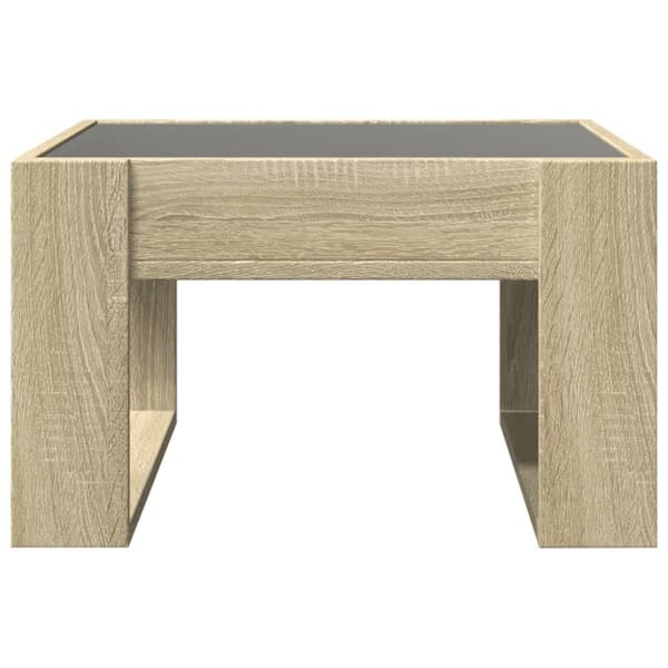 vidaXL sofabord med Infinity LED-lys 50x53x30 cm sonoma-eg