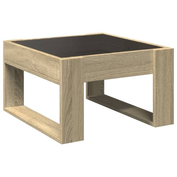 vidaXL sofabord med Infinity LED-lys 50x53x30 cm sonoma-eg
