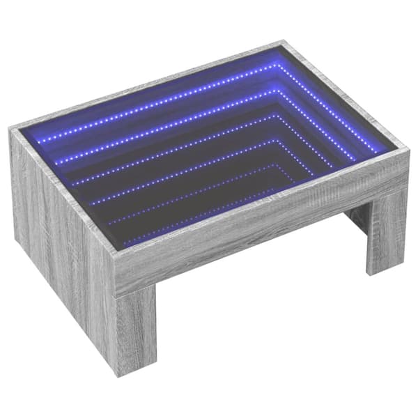 vidaXL sofabord med Infinity LED-lys 70x50x30 cm grå sonoma-eg