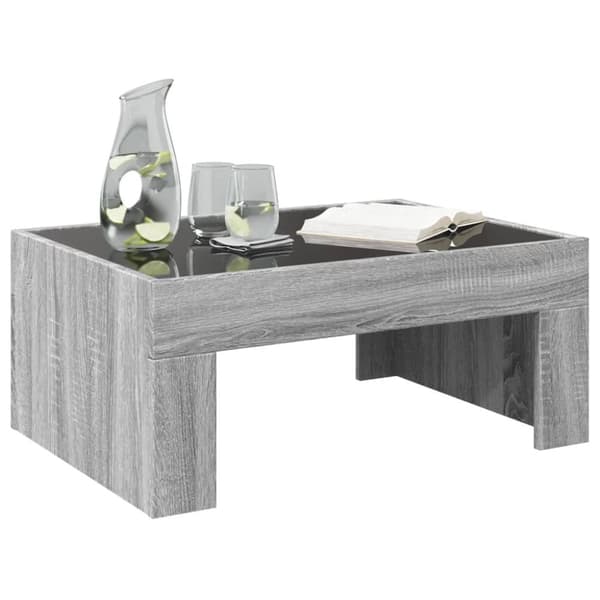 vidaXL sofabord med Infinity LED-lys 70x50x30 cm grå sonoma-eg