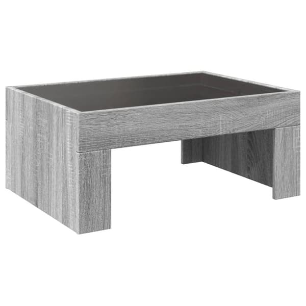 vidaXL sofabord med Infinity LED-lys 70x50x30 cm grå sonoma-eg