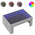 Miniatyrbillede 1 af 11: vidaXL sofabord med Infinity LED-lys 70x50x30 cm grå sonoma-eg