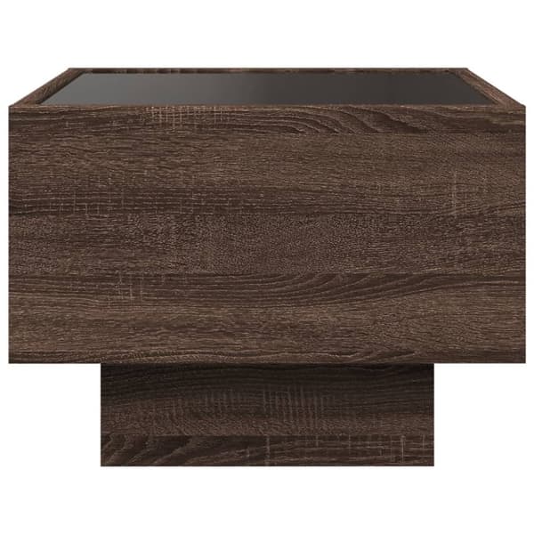 vidaXL Sivupöytä LED-valoilla ruskea tammi 40x40x30 cm tekninen puu