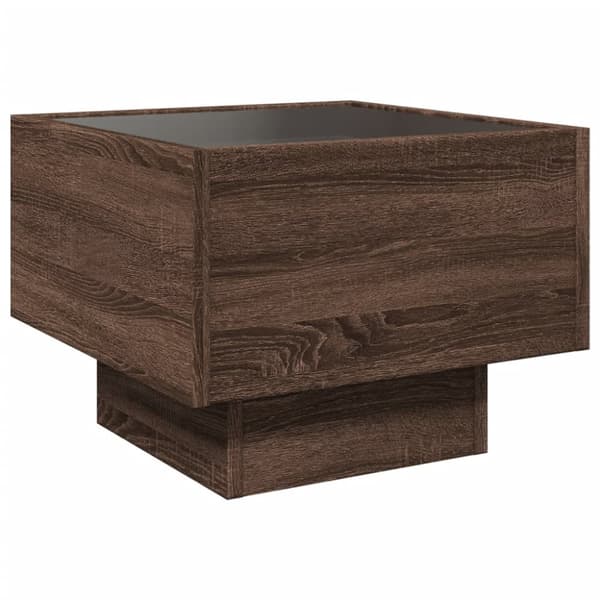 vidaXL Sivupöytä LED-valoilla ruskea tammi 40x40x30 cm tekninen puu