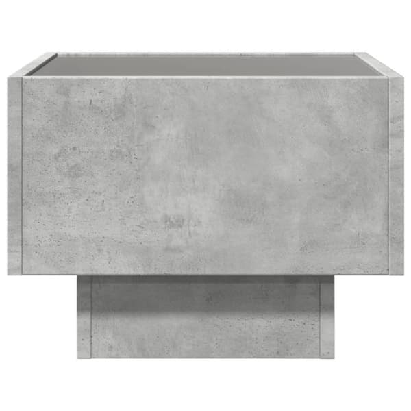 vidaXL sidebord med LED-lys 40x40x30 cm konstrueret træ betongrå