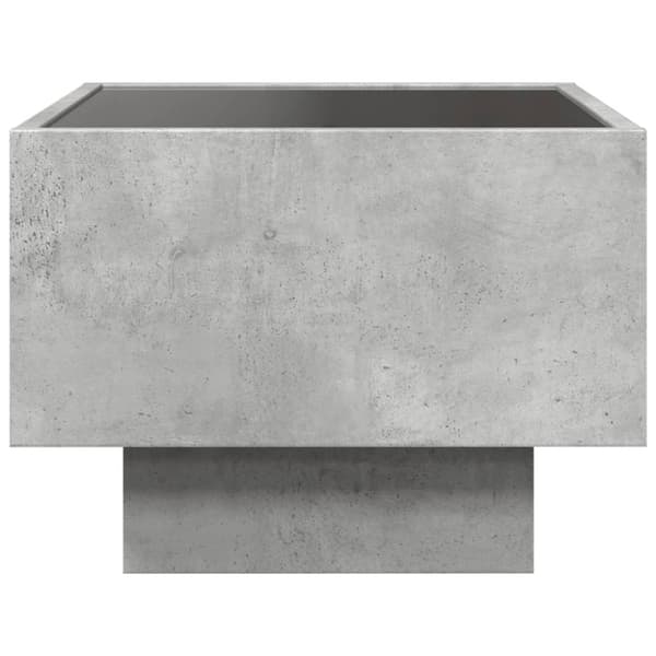 vidaXL sidebord med LED-lys 40x40x30 cm konstrueret træ betongrå
