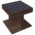 Miniatyrbillede 4 af 11: vidaXL sofabord med LED-lys 50x50x45 cm konstrueret træ brunt eg