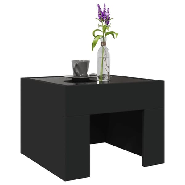 vidaXL sofabord med Infinity LED-lys 40x40x30 cm sort