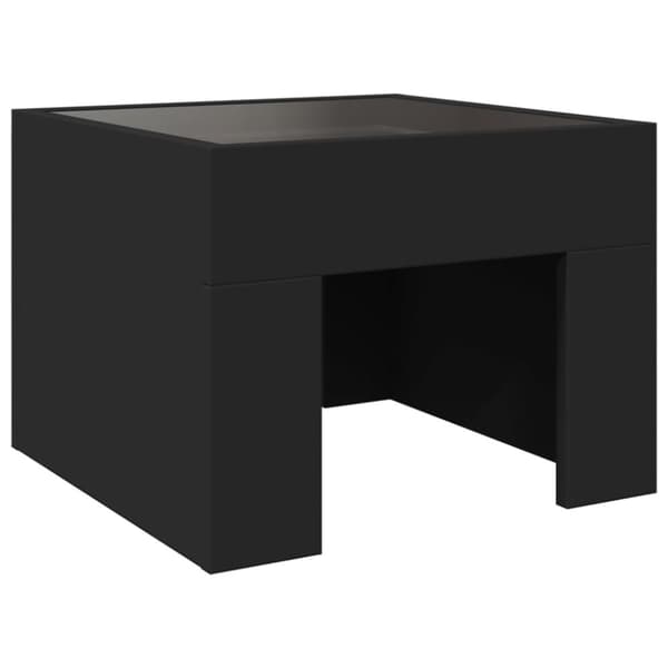 vidaXL sofabord med Infinity LED-lys 40x40x30 cm sort