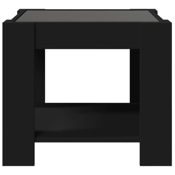 vidaXL sofabord med LED-lys 53x53x45 cm konstrueret træ sort
