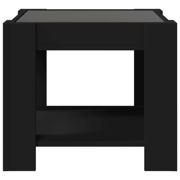 vidaXL sofabord med LED-lys 53x53x45 cm konstrueret træ sort