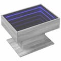 Miniatyrbillede 4 af 11: vidaXL sofabord med LED-lys 70x50x45 cm konstrueret træ grå sonoma-eg
