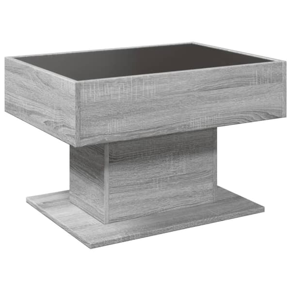 vidaXL sofabord med LED-lys 70x50x45 cm konstrueret træ grå sonoma-eg