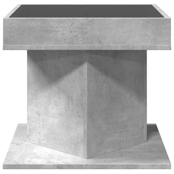 vidaXL sofabord med LED-lys 50x50x45 cm konstrueret træ betongrå