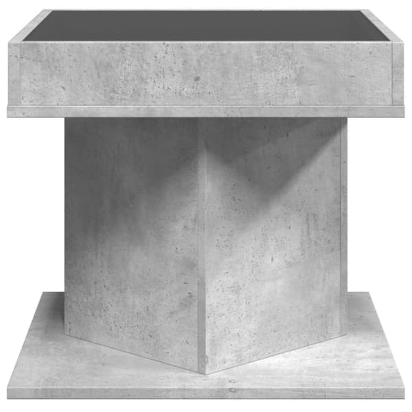 vidaXL sofabord med LED-lys 50x50x45 cm konstrueret træ betongrå