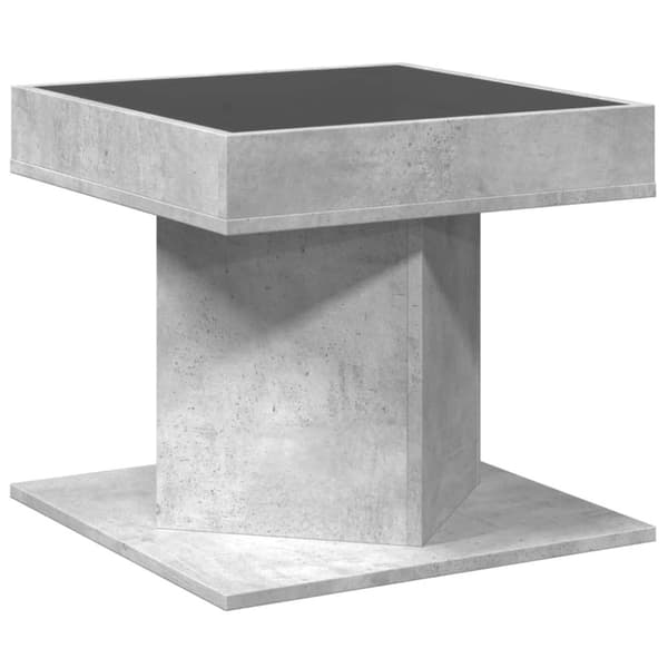vidaXL sofabord med LED-lys 50x50x45 cm konstrueret træ betongrå