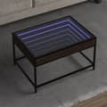 Miniatyrbild 2 av 11: vidaXL Soffbord med Infinity LEDs brun ek 70x50x41 cm