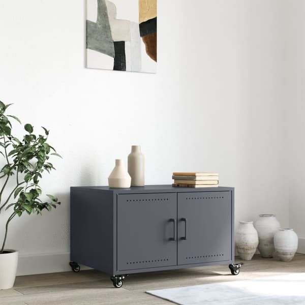 vidaXL Salongbord antrasitt 68x50x43,5 cm stål