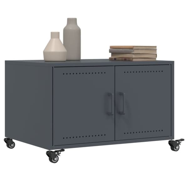 vidaXL Salongbord antrasitt 68x50x43,5 cm stål