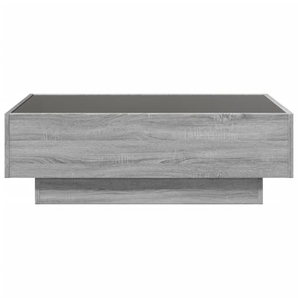 vidaXL Salongbord med LED grå sonoma 90x50x30 cm konstruert tre