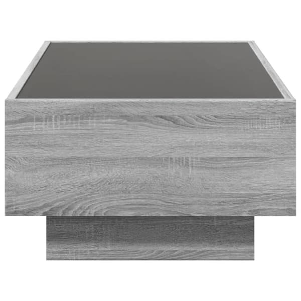 vidaXL Salongbord med LED grå sonoma 90x50x30 cm konstruert tre