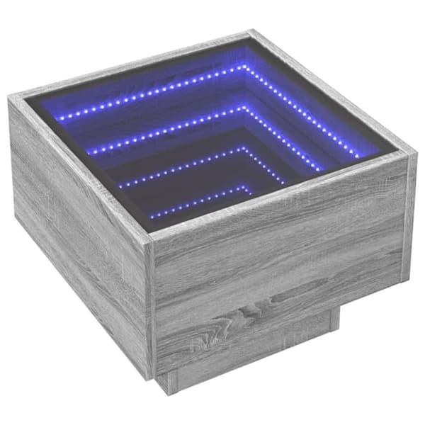 vidaXL Soffbord med LEDs grå sonoma 40x40x30 cm konstruerat trä