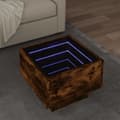 Miniatyrbild 2 av 11: vidaXL Soffbord med LEDs rökfärgad ek 40x40x30 cm konstruerat trä