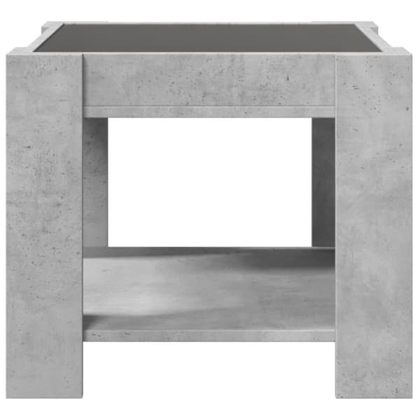vidaXL Salongbord med LED betonggrå 53x53x45 cm konstruert tre