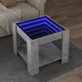 Miniatyrbilde 2 av 11: vidaXL Salongbord med LED betonggrå 53x53x45 cm konstruert tre