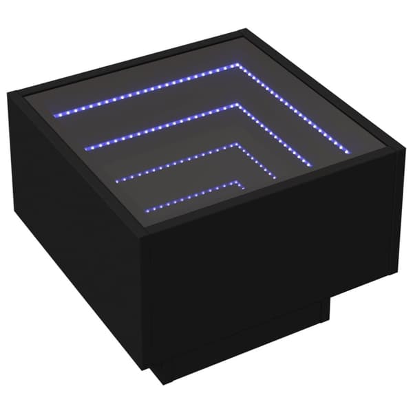 vidaXL Soffbord med LEDs svart 40x40x30 cm konstruerat trä