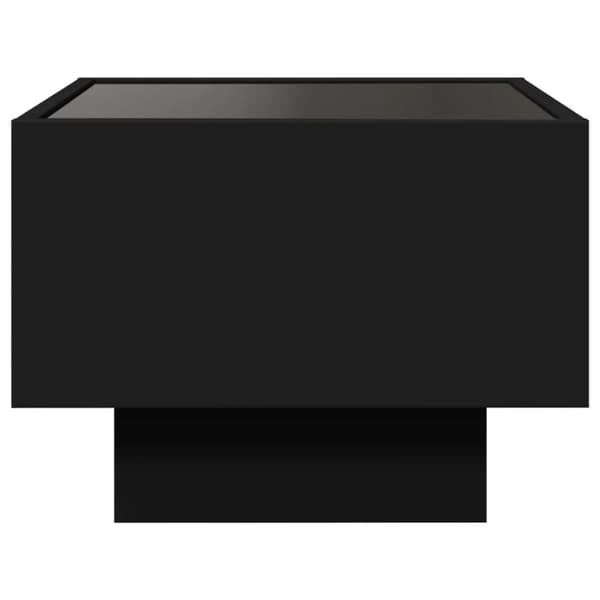 vidaXL Soffbord med LEDs svart 40x40x30 cm konstruerat trä