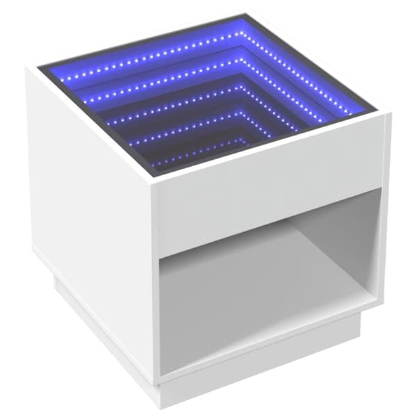 vidaXL Salongbord med Infinity LED hvit 50x50x50 cm