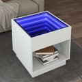 Miniatyrbilde 2 av 11: vidaXL Salongbord med Infinity LED hvit 50x50x50 cm