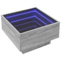 Miniatyrbillede 4 af 11: vidaXL sofabord med LED-lys 50x50x30 cm konstrueret træ grå sonoma-eg