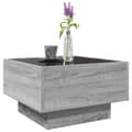 Miniatyrbillede 6 af 11: vidaXL sofabord med LED-lys 50x50x30 cm konstrueret træ grå sonoma-eg