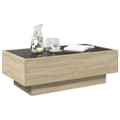 Miniatyrbillede 6 af 11: vidaXL sofabord med LED-lys 90x50x30 cm konstrueret træ sonoma-eg