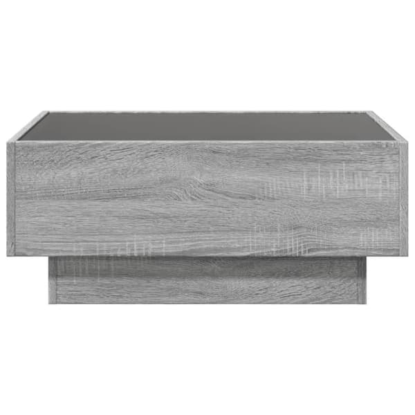 vidaXL Sohvapöytä LED-valoilla harmaa Sonoma 70x50x30 cm tekninen puu