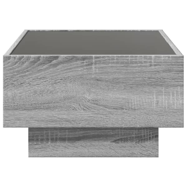 vidaXL Sohvapöytä LED-valoilla harmaa Sonoma 70x50x30 cm tekninen puu