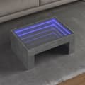 Miniatyrbillede 2 af 11: vidaXL sofabord med Infinity LED-lys 70x50x30 cm betongrå